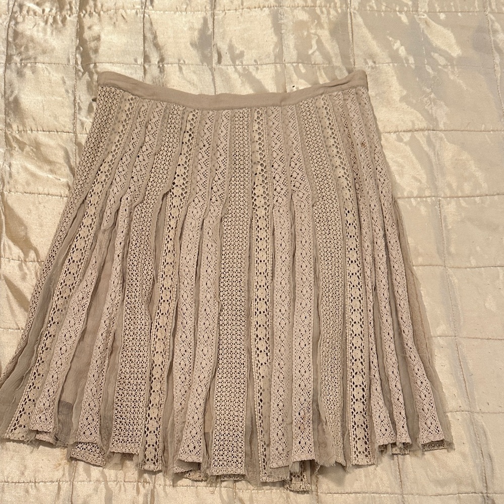 Odille Beige Lace A-Line Skirt